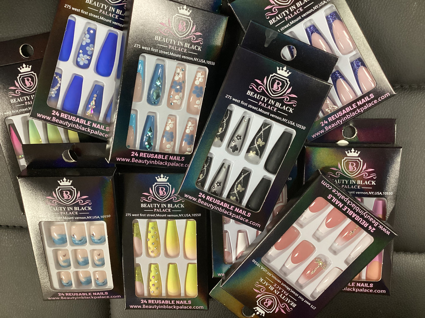 Beauty In Black Palace Press On Nails Reusable