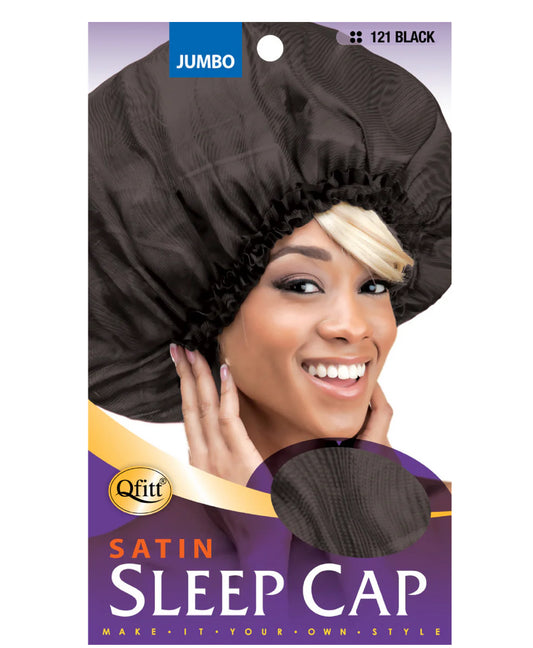 Qfitt Organic Argan Olive Castor Pepper-Mint Super Jumbo Satin Sleep Cap