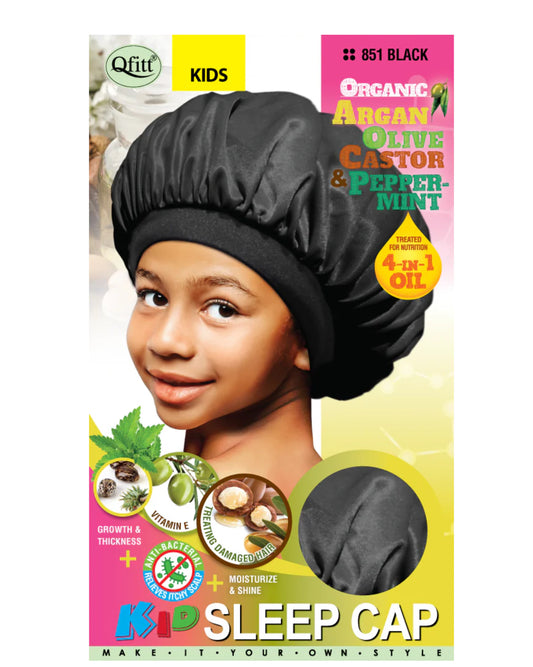 Qfitt Kids Sleep Cap Organic Argan Olive Castor And Peppermint
